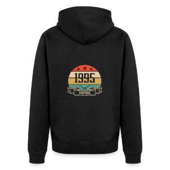 1995 Vintage Geburtstag Retro Classic - Unisex Premium Bio Zip Hoodie - Schwarz - Hinten - Nico (187cm)
