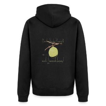 Zitrone: Wenn das Leben dir Zitrone gibt - Unisex Premium Bio Zip Hoodie - Schwarz - Hinten - Nico (187cm)