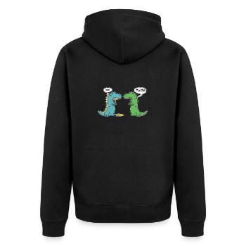 The Last Unicorn Funny Dino Dinosaur - Unisex Premium Organic Zip Hoodie - black - Back - Nico (187cm)