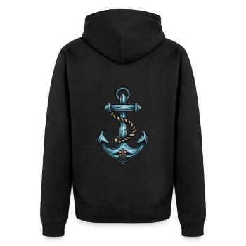 Port d’ancrage - Veste à capuche bio Premium Unisexe - noir - Dos - Nico (187cm)