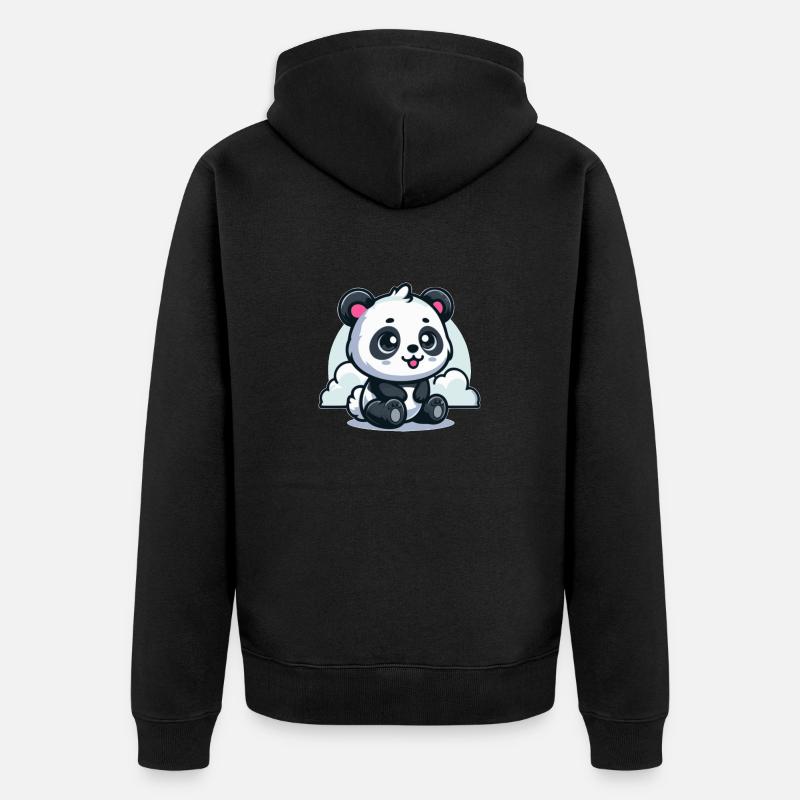 Bébé panda - Veste à capuche bio Premium Unisexe - noir