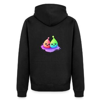 Deux boues gaies - Veste à capuche bio Premium Unisexe - noir - Dos - Nico (187cm)