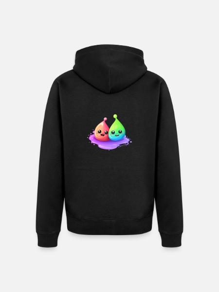 Two cheerful slimes - Unisex Premium Organic Zip Hoodie - black