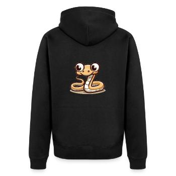 Schlange - Unisex Premium Bio Zip Hoodie - Schwarz - Hinten - Nico (187cm)