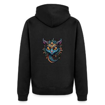 Créature fantastique adorable - Veste à capuche bio Premium Unisexe - noir - Dos - Nico (187cm)