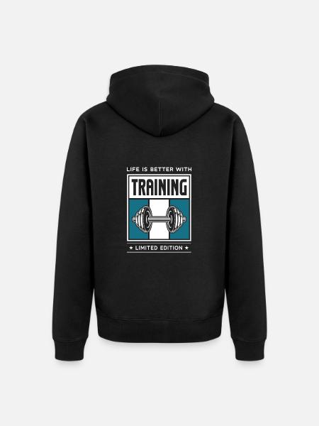 Training - Unisex Premium Organic Zip Hoodie - black