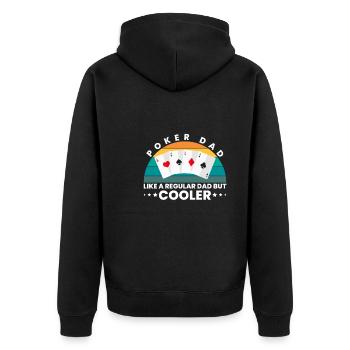 Poker Dad Geschenk Vater Papa Vatertag - Unisex Premium Bio Zip Hoodie - Schwarz - Hinten - Nico (187cm)