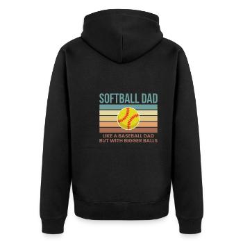 Softball Papa Shirt Cadeau - Veste à capuche bio Premium Unisexe - noir - Dos - Nico (187cm)