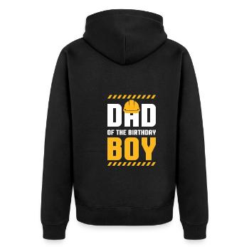 Dad Of The Birthday Boy Geschenk Kinder - Unisex Premium Bio Zip Hoodie - Schwarz - Hinten - Nico (187cm)