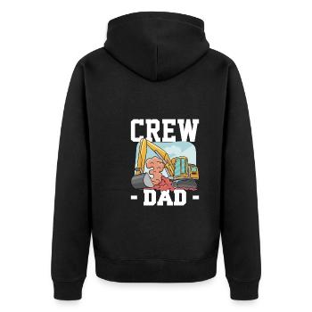Crew Dad Excavator Driver Shirt Gift - Unisex Premium Organic Zip Hoodie - black - Back - Nico (187cm)