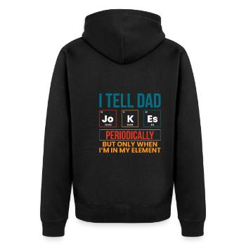 Je dis à papa des blagues Cadeau de chemise - Veste à capuche bio Premium Unisexe - noir - Dos - Nico (187cm)