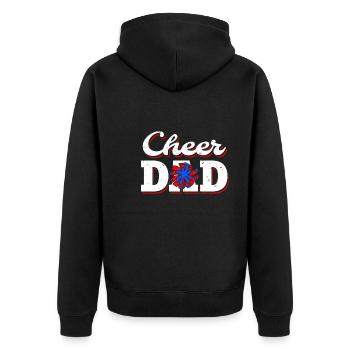Cheer Dad Daddy Papa Father's Day Gift - Unisex Premium Organic Zip Hoodie - black - Back - Nico (187cm)