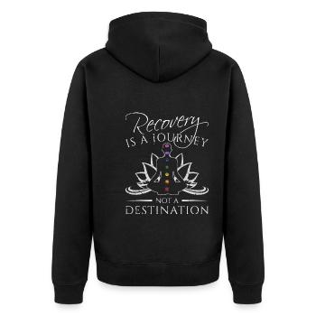 Reiki Meister Heilung Kristalle Chakra Chakra - Unisex Premium Bio Zip Hoodie - Schwarz - Hinten - Nico (187cm)