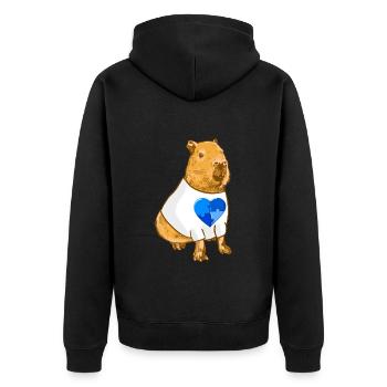 Signes d’autisme Capybara - Veste à capuche bio Premium Unisexe - noir - Dos - Nico (187cm)