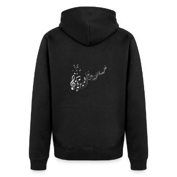 Notes de musique blanches - Veste à capuche bio Premium Unisexe - noir - Dos - Nico (187cm)