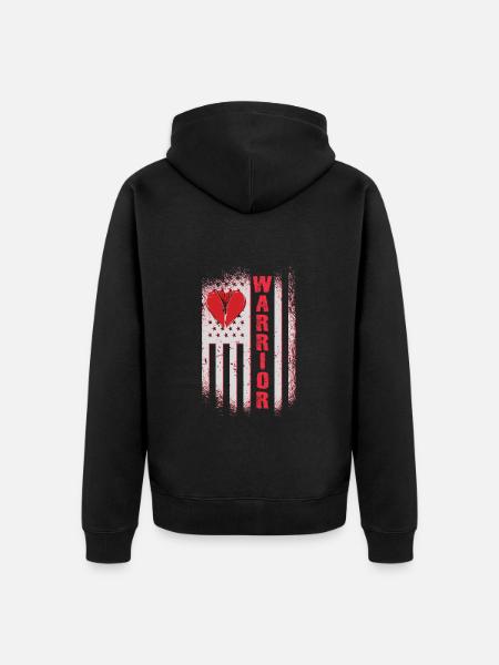 Open Heart Surgery Warrior - Unisex Premium Organic Zip Hoodie - black
