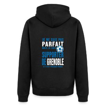 supporter football Grenoble humour foot grenoblois - Veste à capuche bio Premium Unisexe - noir - Dos - Nico (187cm)