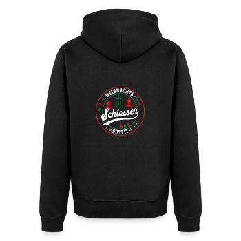 Schlosser Weihnachten Weihnachtsoutfit lustig Idee - Unisex Premium Bio Zip Hoodie - Schwarz - Hinten - Nico (187cm)