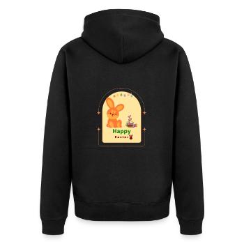 Happy Easter Easter for Easter as a gift, sweet - Unisex Premium Organic Zip Hoodie - black - Back - Nico (187cm)