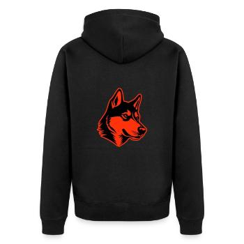 Tête de chien husky - Veste à capuche bio Premium Unisexe - noir - Dos - Nico (187cm)