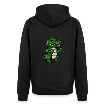 Alligator Comic - Unisex Premium Organic Zip Hoodie - black - Back - Nico (187cm)