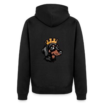 Teckel Chien Teckel Couronne - Veste à capuche bio Premium Unisexe - noir - Dos - Nico (187cm)