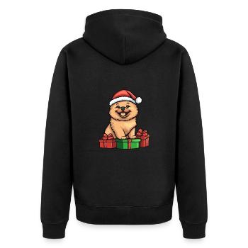 Chow Chow Dog Christmas Gifts - Unisex Premium Organic Zip Hoodie - black - Back - Nico (187cm)