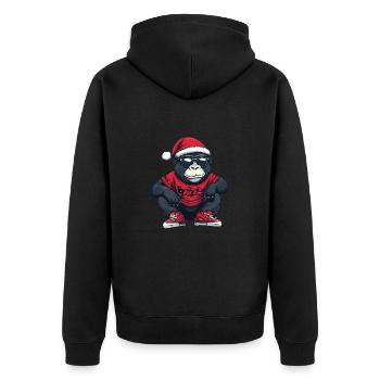 Gorille Noël Bande dessinée Cool - Veste à capuche bio Premium Unisexe - noir - Dos - Nico (187cm)