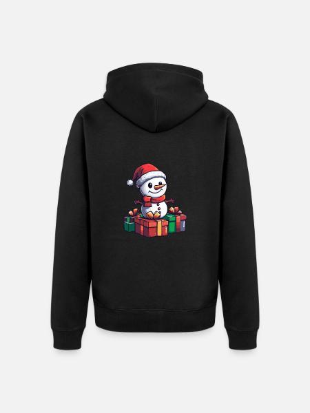 Snowman Christmas Gifts - Unisex Premium Organic Zip Hoodie - black