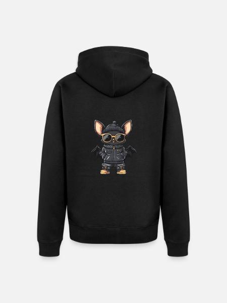 Bat Cool Comic - Unisex Premium Organic Zip Hoodie - black