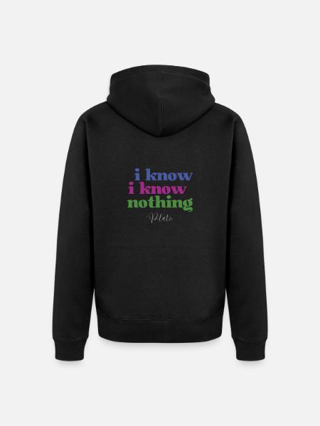 Philosophica Sprüche Motiv Platon -Lustiger Spruch - Unisex Premium Bio Zip Hoodie - Schwarz