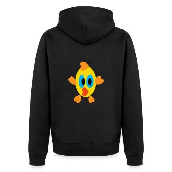 Osterei Bild27 - Unisex Premium Bio Zip Hoodie - Schwarz - Hinten - Nico (187cm)