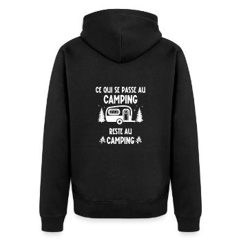 ce qui se passe au camping - Veste à capuche bio Premium Unisexe - noir - Dos - Nico (187cm)