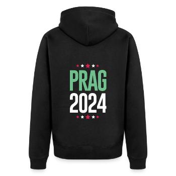 Jours fériés Prague 2024 - Veste à capuche bio Premium Unisexe - noir - Dos - Nico (187cm)