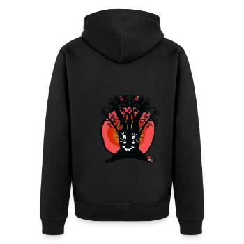 Sunset Horizon Nature Apple Tree Autumn - Unisex Premium Organic Zip Hoodie - black - Back - Nico (187cm)