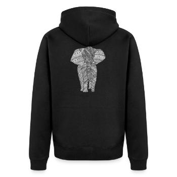 Elépant noir et blanc - Veste à capuche bio Premium Unisexe - noir - Dos - Nico (187cm)