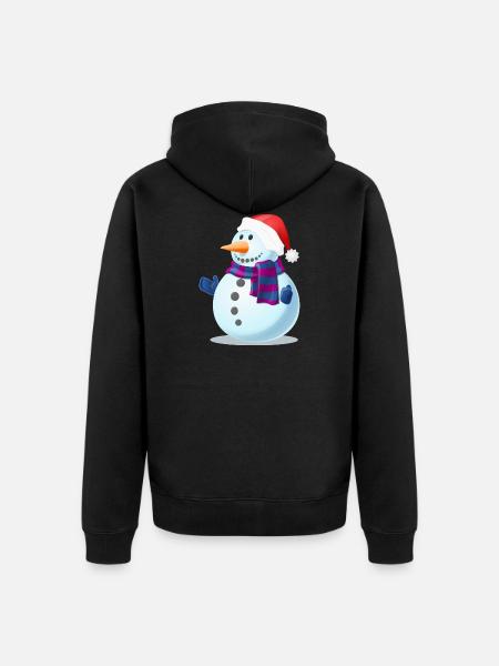 snowman - Unisex Premium Organic Zip Hoodie - black
