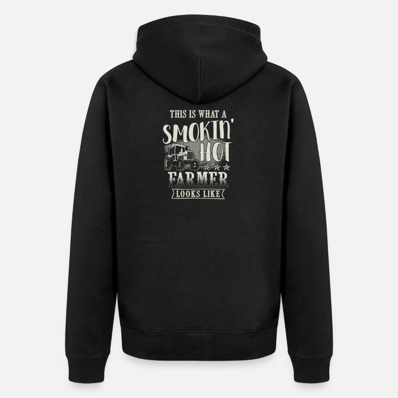 fermier fermier fumant chaud - Veste à capuche bio Premium Unisexe - noir
