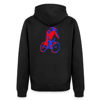 montagne vélo vélo VTT cycliste vélo - Veste à capuche bio Premium Unisexe - noir - Dos - Nico (187cm)