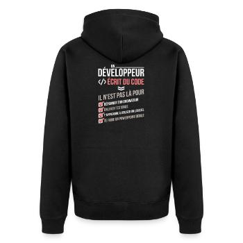Un développeur - Veste à capuche bio Premium Unisexe - noir - Dos - Nico (187cm)