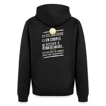 Boulanger humour - Veste à capuche bio Premium Unisexe - noir - Dos - Nico (187cm)