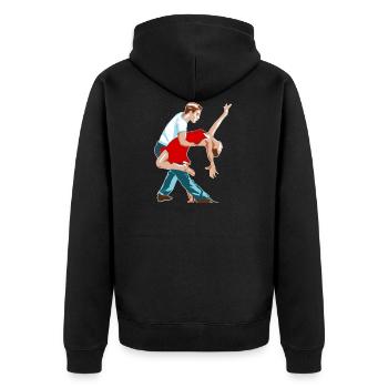ballerina ballett dance dancer tanz taenzer yoga45 - Unisex Premium Bio Zip Hoodie - Schwarz - Hinten - Nico (187cm)