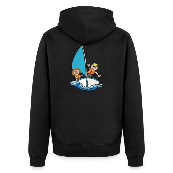 bateau à voile - Veste à capuche bio Premium Unisexe - noir - Dos - Nico (187cm)