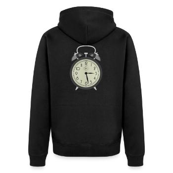 clock time clock time hourglass hourglass40 - Unisex Premium Organic Zip Hoodie - black - Back - Nico (187cm)