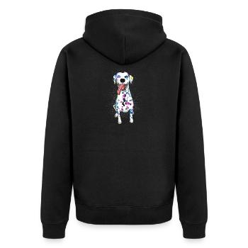 amant de chien chemise de chien dalmatien drôle - Veste à capuche bio Premium Unisexe - noir - Dos - Nico (187cm)