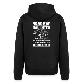 Papa et le cœur de la fille - Veste à capuche bio Premium Unisexe - noir - Dos - Nico (187cm)