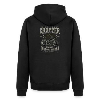West Coast Chopper - Unisex Premium Organic Zip Hoodie - black - Back - Nico (187cm)