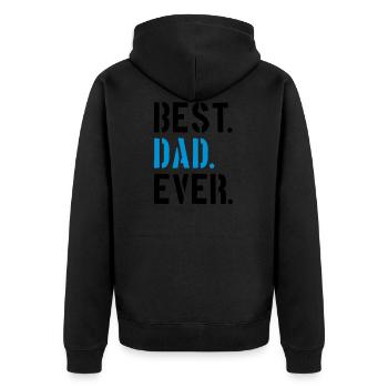 text dad best ever amour papa meilleur monde fête des pères - Veste à capuche bio Premium Unisexe - noir - Dos - Nico (187cm)