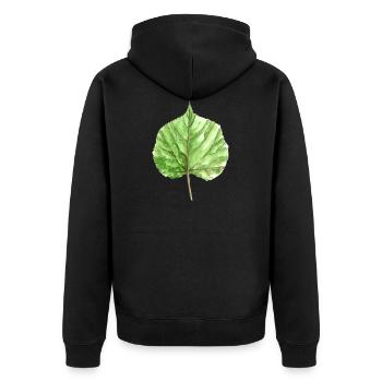 Lindenblatt - Unisex Premium Organic Zip Hoodie - black - Back - Nico (187cm)
