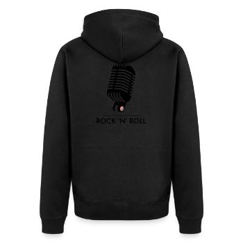 Old School Mic - Rock 'n' Roll - Veste à capuche bio Premium Unisexe - noir - Dos - Nico (187cm)